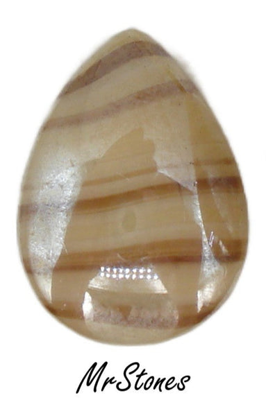 18x13mm (3101) Brown Agate Luster Pear Pendeloque Buff Top Doublet