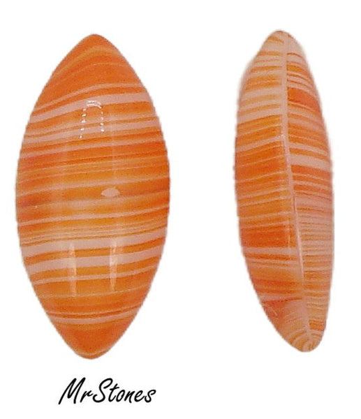 15x7mm (3175) Hyacinth Agate Glass Marquise Navette Cabochon West Germany 4pcs/$1.00