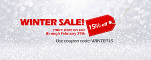 Winter Sale! 15 Percent off through February 29th