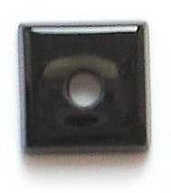 12mm Natural Black Onyx Square Buff-top w/2mm hole