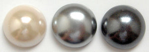 12mm Imitation Pearl Round Cabochon Glass