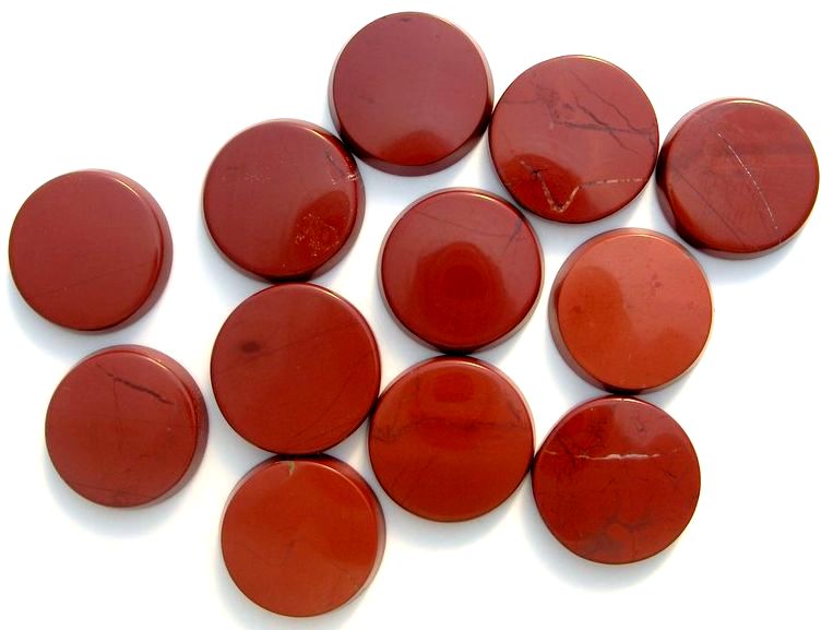 13mm Natural Red Jasper Round Discs