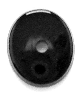 14x12mm Black Onyx Ovals Buff-top with 2mm hole