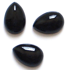 9x6mm Black Onyx Pear Shape Cabochons