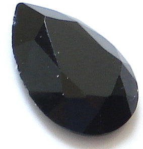 9x6mm Black Onyx Pear Shape Rosecut Flat-top
