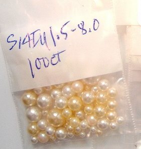 1.5-8mm Undrilled Creme/White 100ct Imitation Pearl Mix