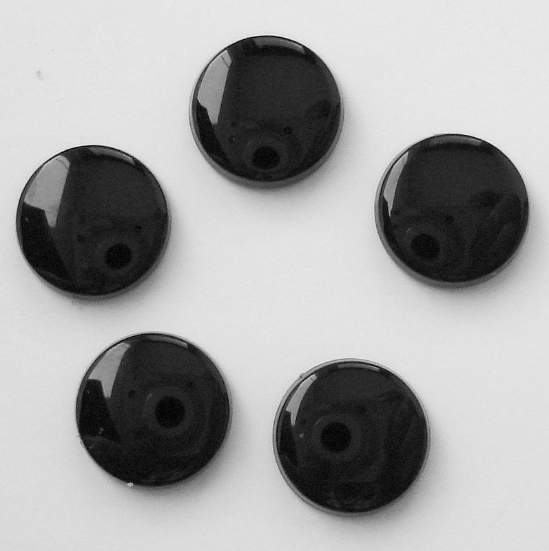 8mm Black Onyx Buff-top Rounds  (DISC SHAPE)