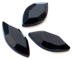15x7mm Natural Black Onyx Rosecut Marquises