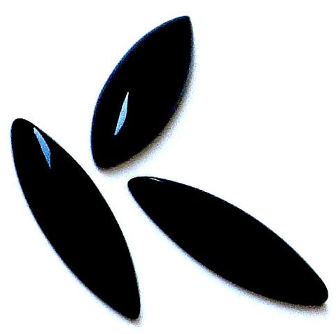 22x7mm Natural Black Onyx Marquise Cabochons