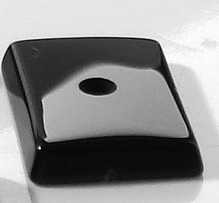 14x10mm Natural Black Onyx Buff-top w/2mm hole Cushion