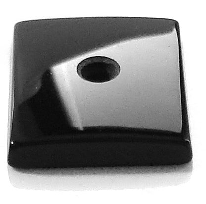 14x12mm Natural Black Onyx Buff-top w/2mm hole Cushion