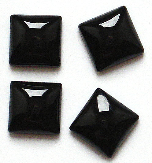 10mm Black Only Square Cabochons