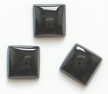 6mm Black Onyx Buff-top Squares