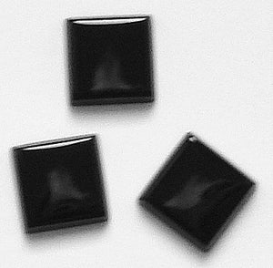 8mm Black Onyx Buff top Squares