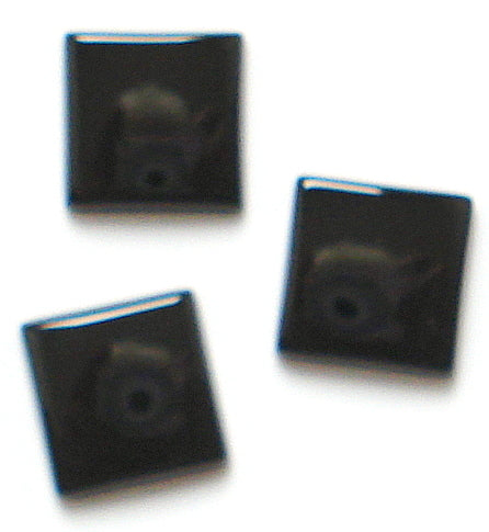 10mm Black Onyx Buff-top Squares
