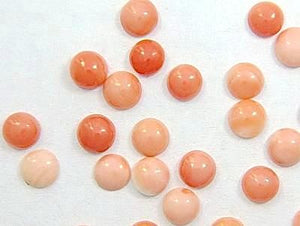 5mm Pink Salmon Coral Round Cabochons