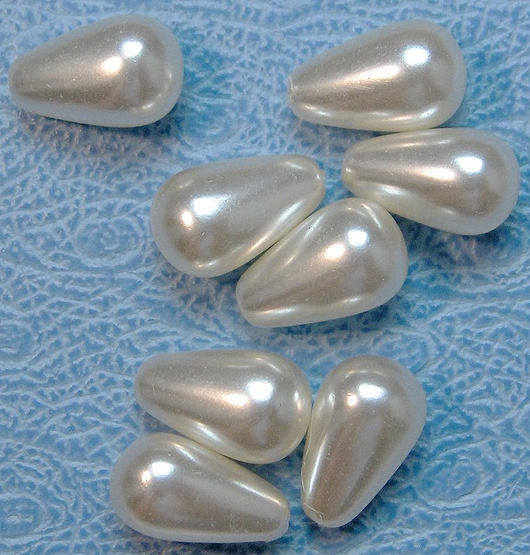 12x7mm Imitation Pearl One Hole Pear Shapes