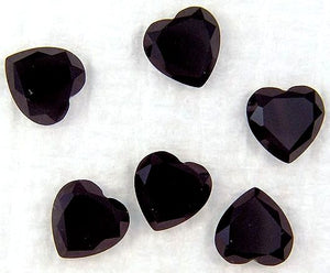 6mm Black Onyx Rosecut Heart Shape