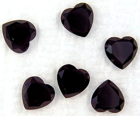 7mm Black Onyx Rosecut Heart Shapes