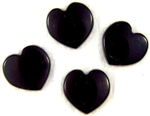 12mm Black Onyx Buff Top Heart Shapes