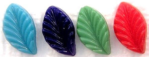 14x8mm Curved Back Opaque Colored Leaves