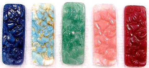 32x12mm (3000) Molded Floral Glass Bar Shapes