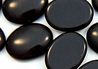 8x6mm Oval (Low Dome) Cabochons in Jet Black