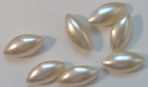 10x5mm Marquise Buff-top Doublet Imitation Pearls
