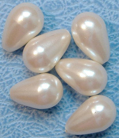 12x8mm Imitation Pearl One Hole Pear Shapes