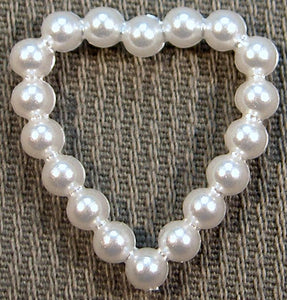 15.5x15mm Heart Shape Imitation Pearl Rings
