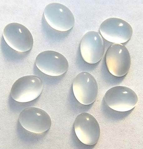 8x6mm Oval Natural White Moonstone Cabs