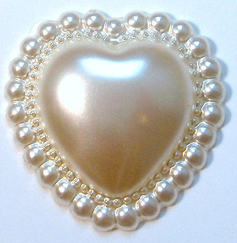 20mm Heart Shape w/Trim Imitation Half Pearls