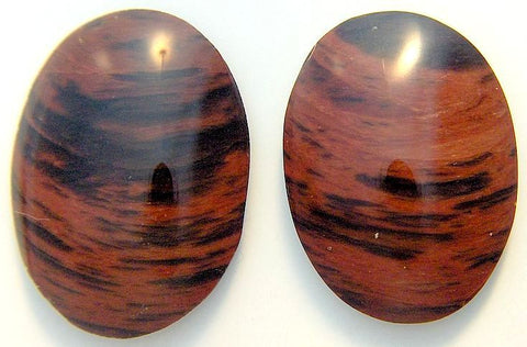 30x22mm Natural Mahogany Obsidian Oval Cabs