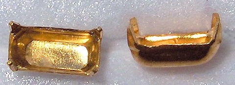8x4mm Cushion Octagon Gold tone Findings