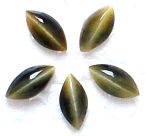 12x6mm Glass Marquise Cabs in Tiger's Eye