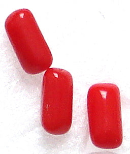 4x2mm Buff Top Baguettes in Cherry Red