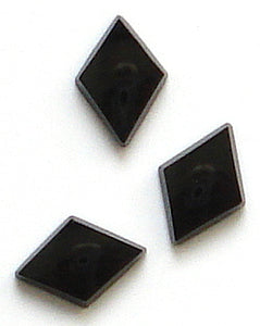 10x7mm Diamond Shape Buff Top Black Onyx