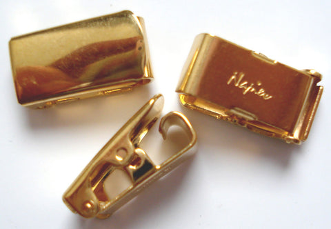 NAPIER gold plated fold over clasps 12x6mm