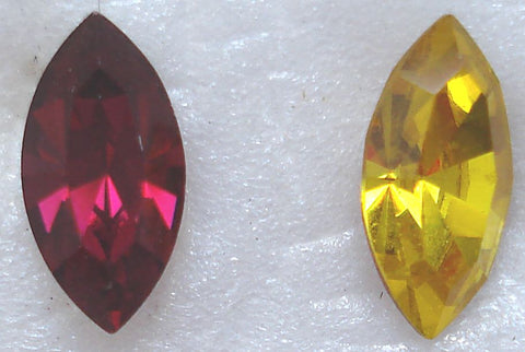 10x5mm (4200) Marquise pointed backs Ruby, Citrine