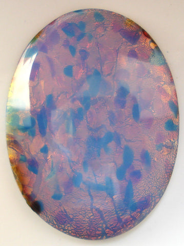 40X30mm Glass Oval Cabochons in Fire Opal