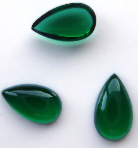SIMULATED EMERALD 3.5x2mm PEAR SHAPE CABS