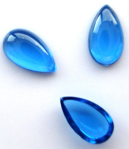 SYNTHETIC BLUE SPINEL 3.5X2mm PEAR SHAPE CABS