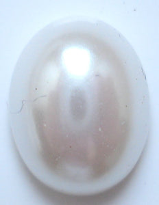 10x8mm FAUX PEARL WHITE OVAL CABOCHONS