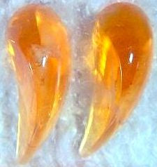 13MM GLASS FLAWED TOPAZ COMMA SHAPE CABS