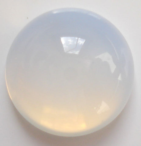 13MM (2194) ROUND (Unfoiled) GLASS WHITE OPAL CABS