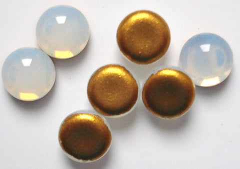 5MM (2194) ROUND GLASS WHITE OPAL CABOCHONS