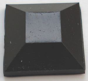 10mm ROSE CUT SQUARES IN JET BLACK (acrylic)