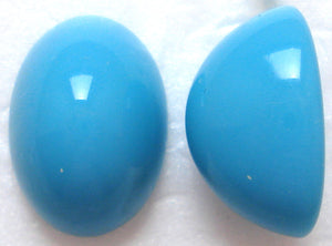 18X13MM ACRYLIC OVAL HIGH DOME TURQUOISE CABOCHONS