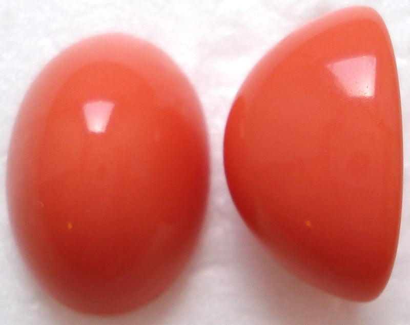 18X13MM ACRYLIC OVAL HIGH DOME CORAL CABOCHONS