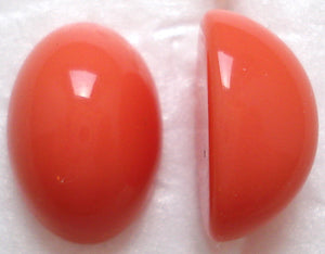 14X10MM ACRYLIC OVAL HIGH DOME CORAL CABS